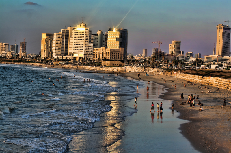 End of a sunny Tel Aviv day